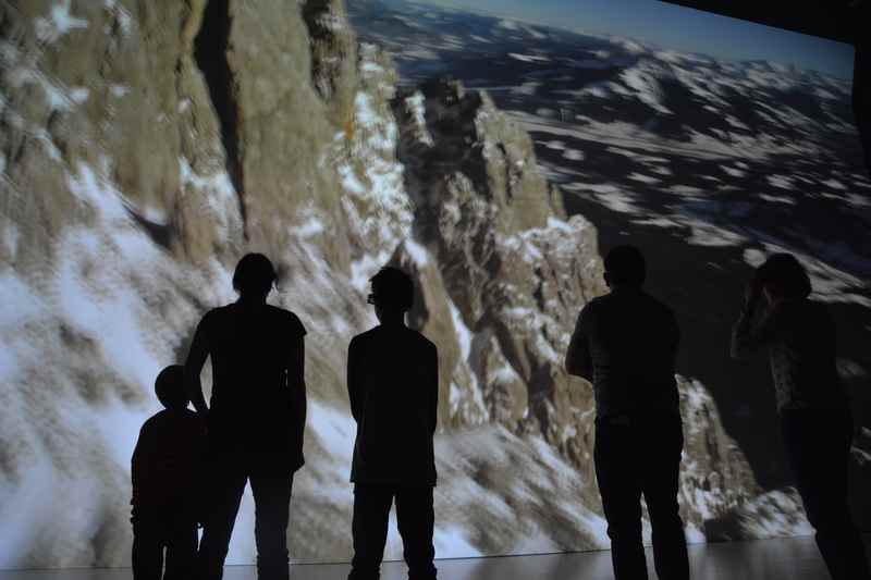 Das Intro beim 3 D Film auf der Skiabfahrt auf der bekannten Streif in den Kitzbüheler Alpen