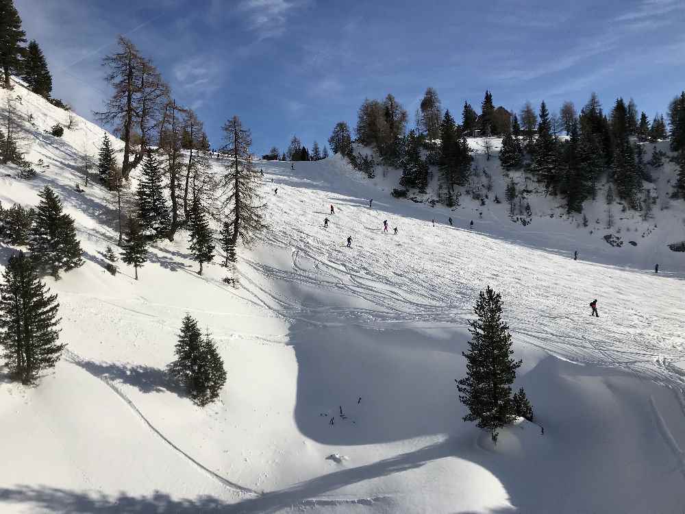 Am Achensee im Pulverschnee skifahren mit Kindern