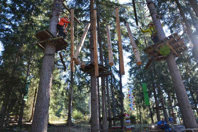 Ausflug mit Kindern in den Hochseilgarten Garmisch Partenkirchen