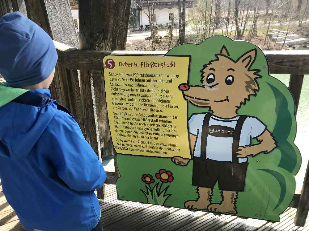 Für Kinder toll: Der Flößerweg mit 8 Stationen, extra für Kinder gemacht!