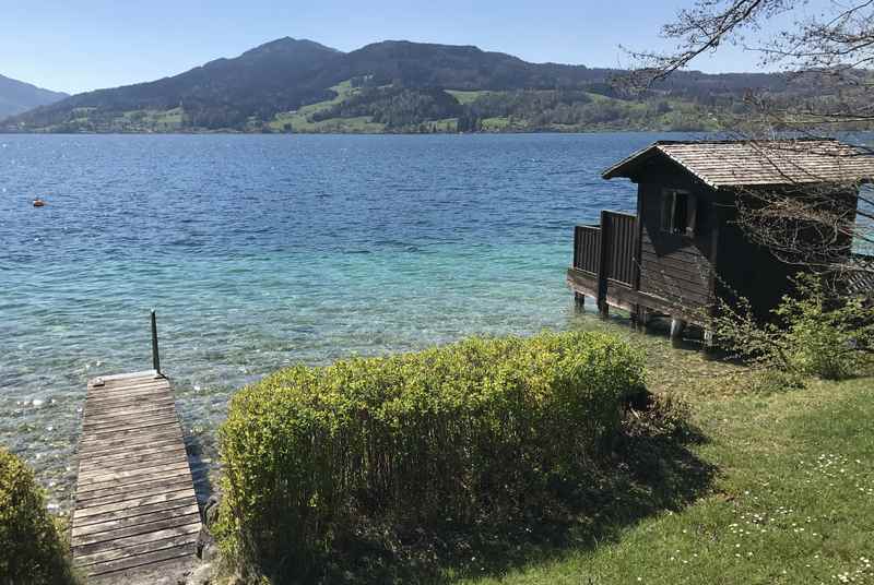 Ein privater Badestrand im Familienurlaub am Attersee