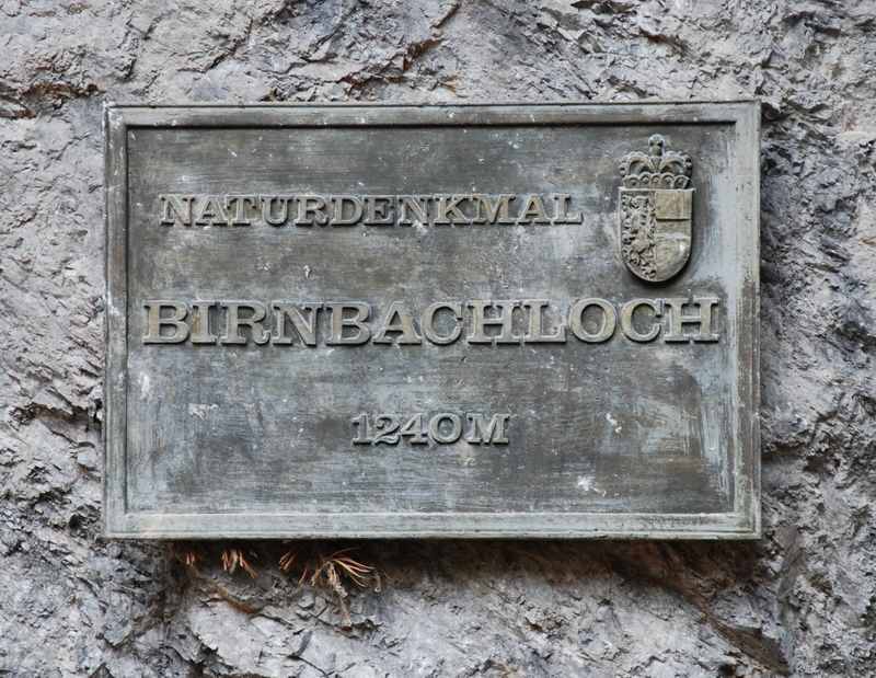 Birnbachloch Leogang - ausgewiesen als Naturdenkmal 