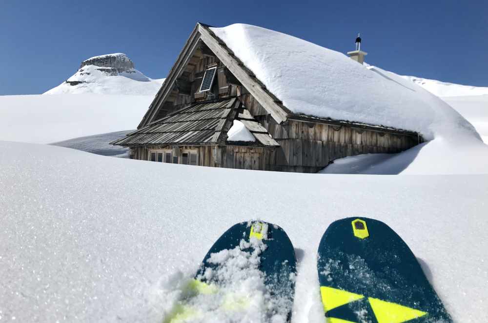 Loser Skitour: Bei der Bräuningalm beginnt der Aufstieg auf meiner Skitour im Salzkammergut 