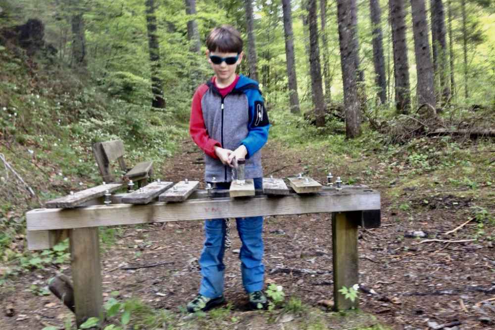 Das fand der Junior am coolsten: Das riesige Wald-Xylophon