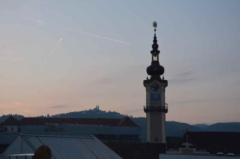 Der Ausblick von unserem Familienzimmer im Hotel Schwarzer Bär Linz