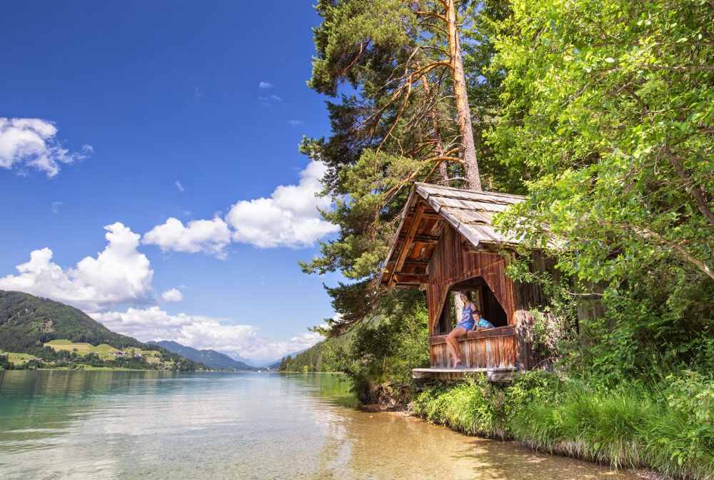 Am Ufer gibt es Wanderwege und Radwege für Kinder, Bilder: TVB Weissensee