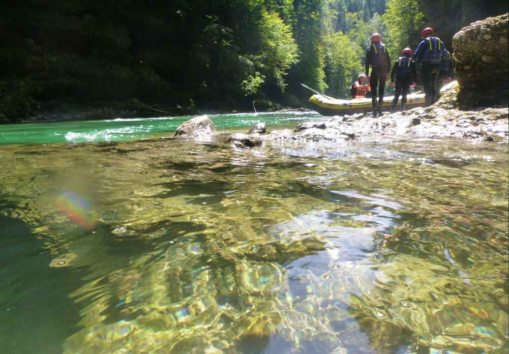 In Palfau rafting mit Kindern auf der Salza - das Wasser ist Trinkwasser!