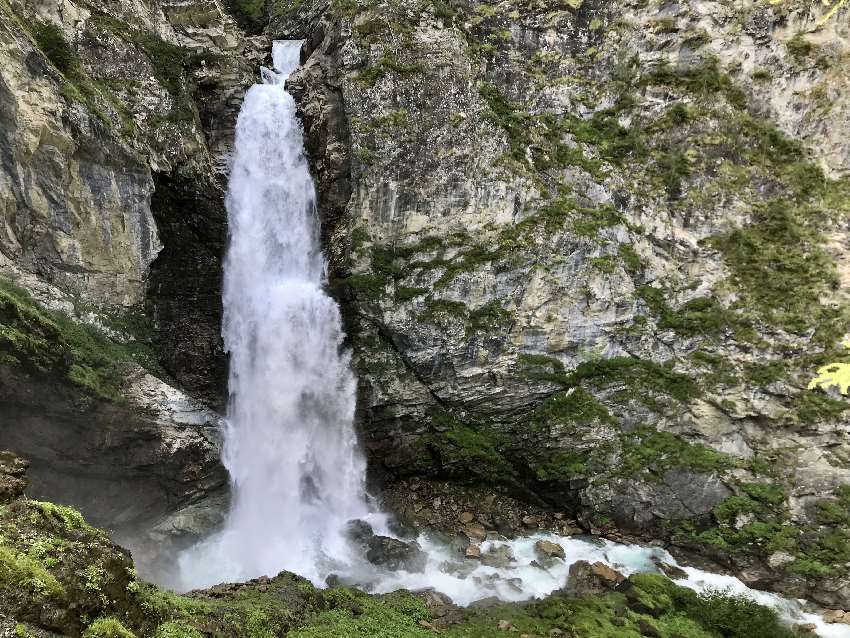 Wahnsinnig schön: Der Blick vom Aussichtspunkt zum Gößnitz Wasserfall