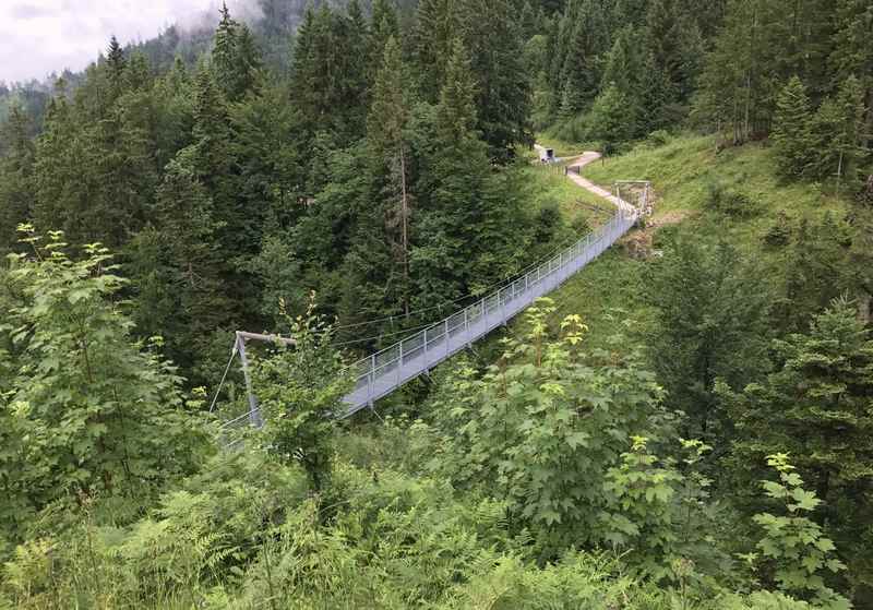 Das war das Ziel unserer Familienwanderung: Die Hängebrücke bei der Gamshütte am Wank