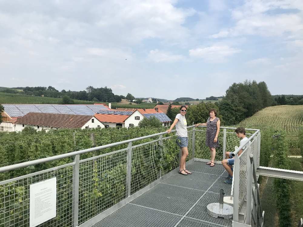 Der Hopfenhimmel ist die Aussichtskanzel in der Holledau