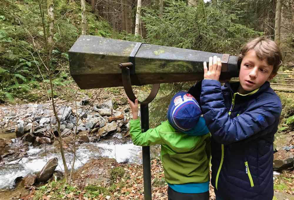 Wir wandern durch die Klangschlucht Millstatt, wo es diese Hörenswürdigkeiten gibt