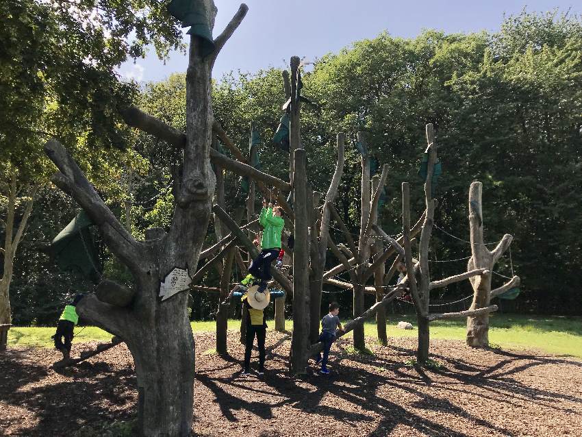 Direkt daneben ist der Spielplatz - für kleine und große Kinder ist was geboten