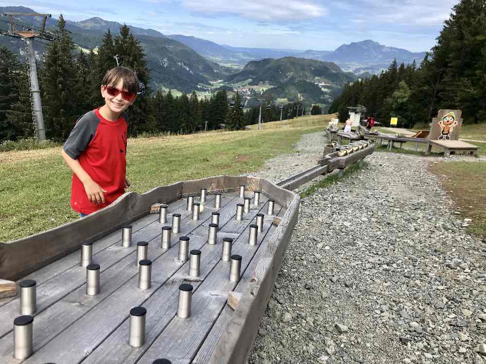 Am Söllereck wandern mit Kinderwagen - und die Kugelbahn spielen