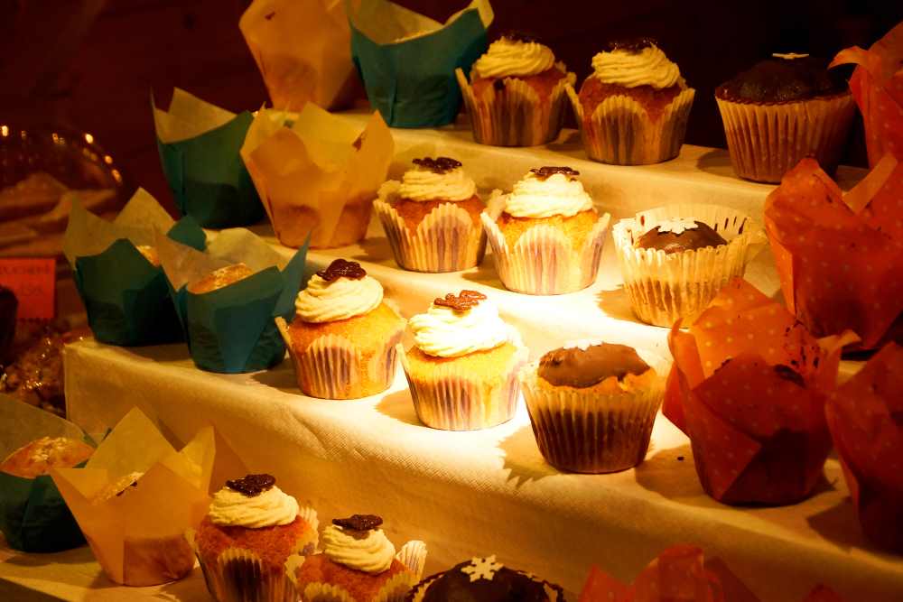 Auf dem Bieradvent gibt es eine Bude komplett gefüllt mit Muffins! Foto: Stiegl-Brauwelt