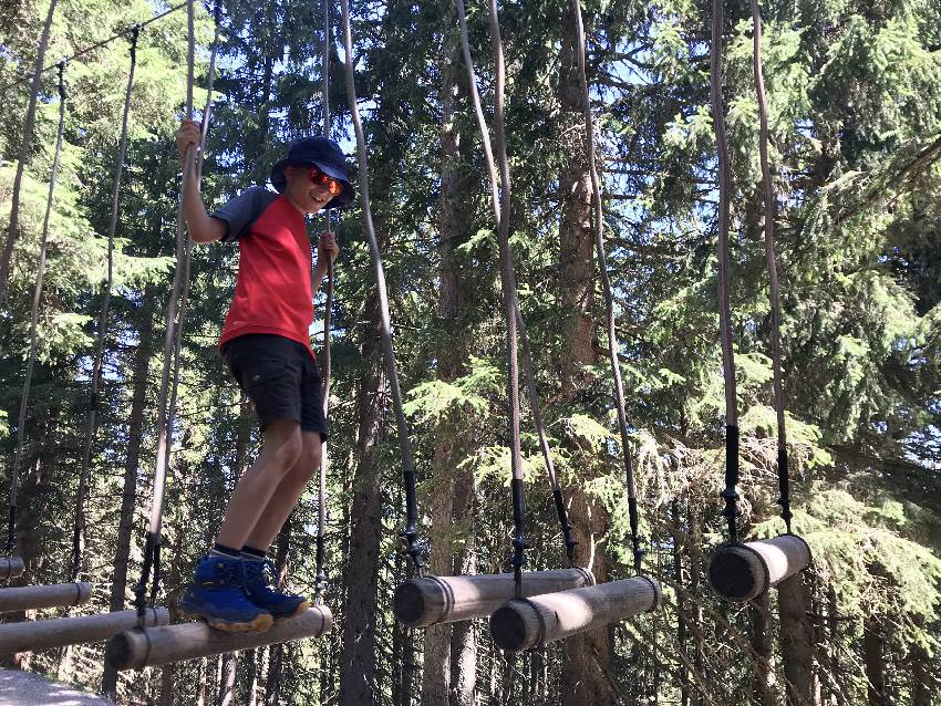 Schmidolins Feuertaufe: Das ist ein Teil vom Niederseilgarten auf der Schmitten im Salzburger Land