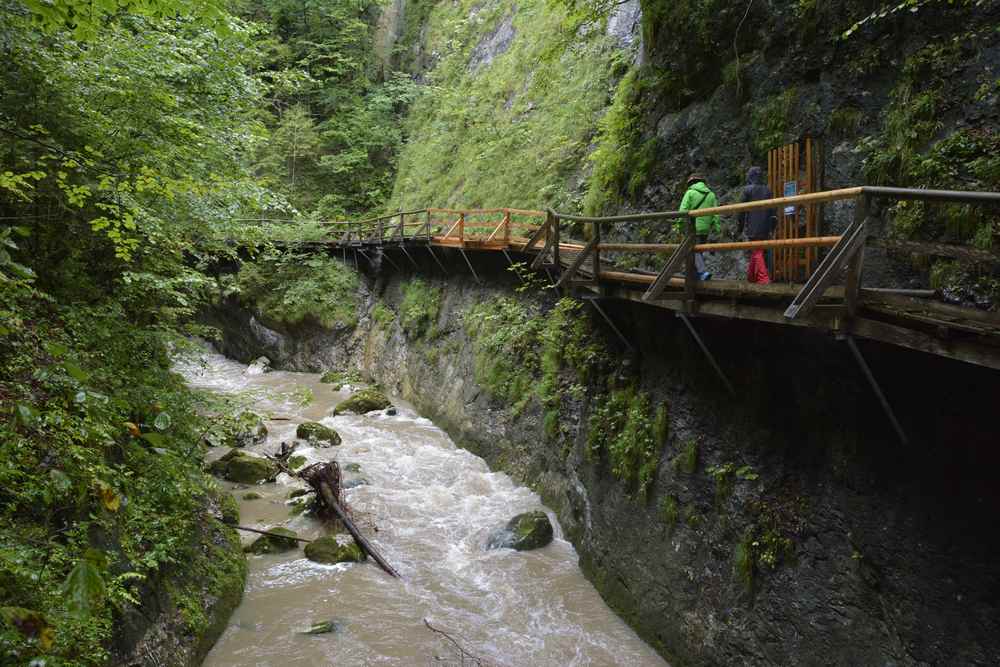 Der Einstieg in das Naturdenkmal Nothklamm bei Admont im Naturpark Eisenwurzen