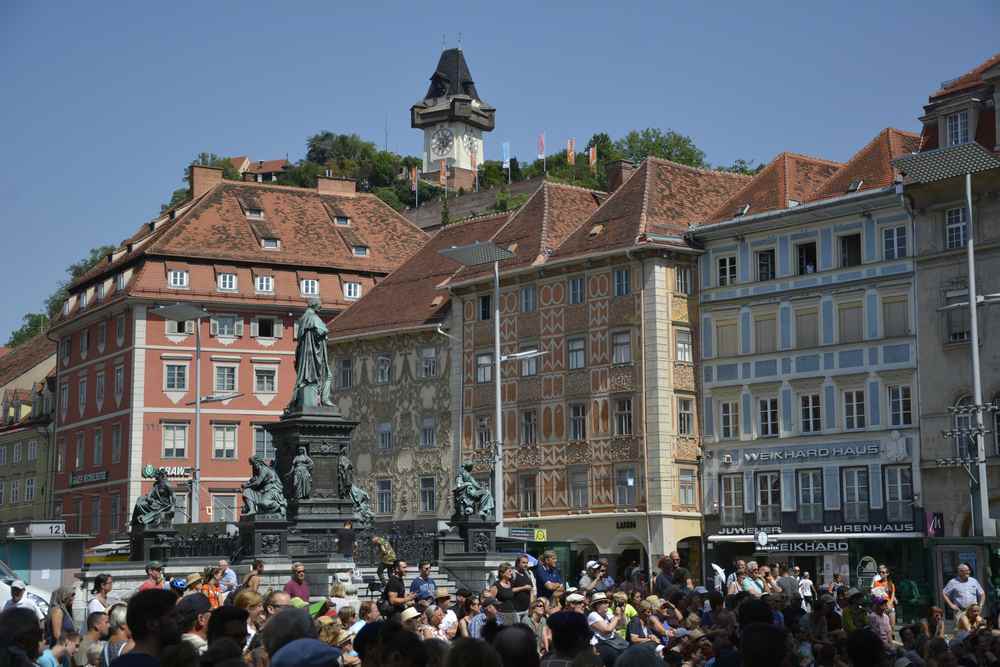 So haben wir bei unserer Städtereise den prächtigen Stadtplatz in Graz gesehen