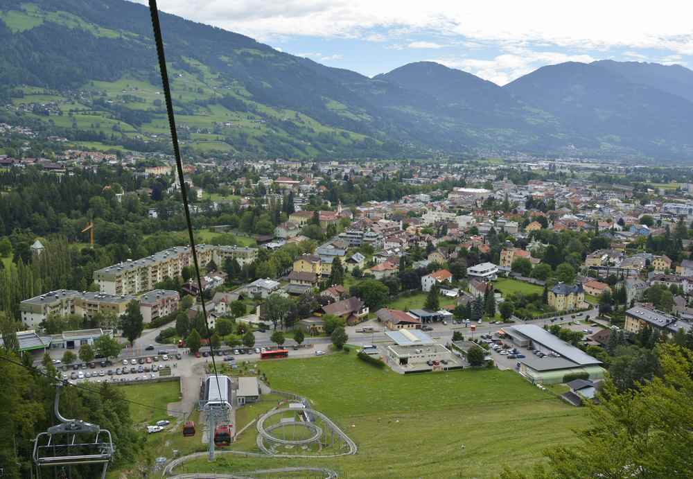 Der Blick über Lienz aus der Sesselbahn