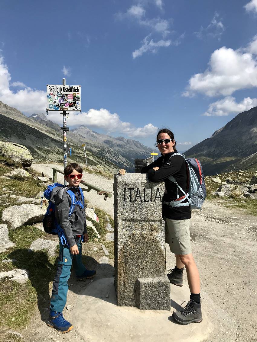 Unser Foto an der Grenze zwischen Südtirol und Tirol am Pfitscher Joch