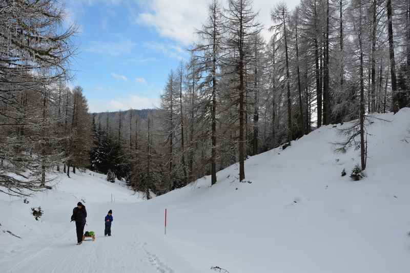 Die Winterwanderung samt Rodel vom Prebersee zur Preberhalterhütte