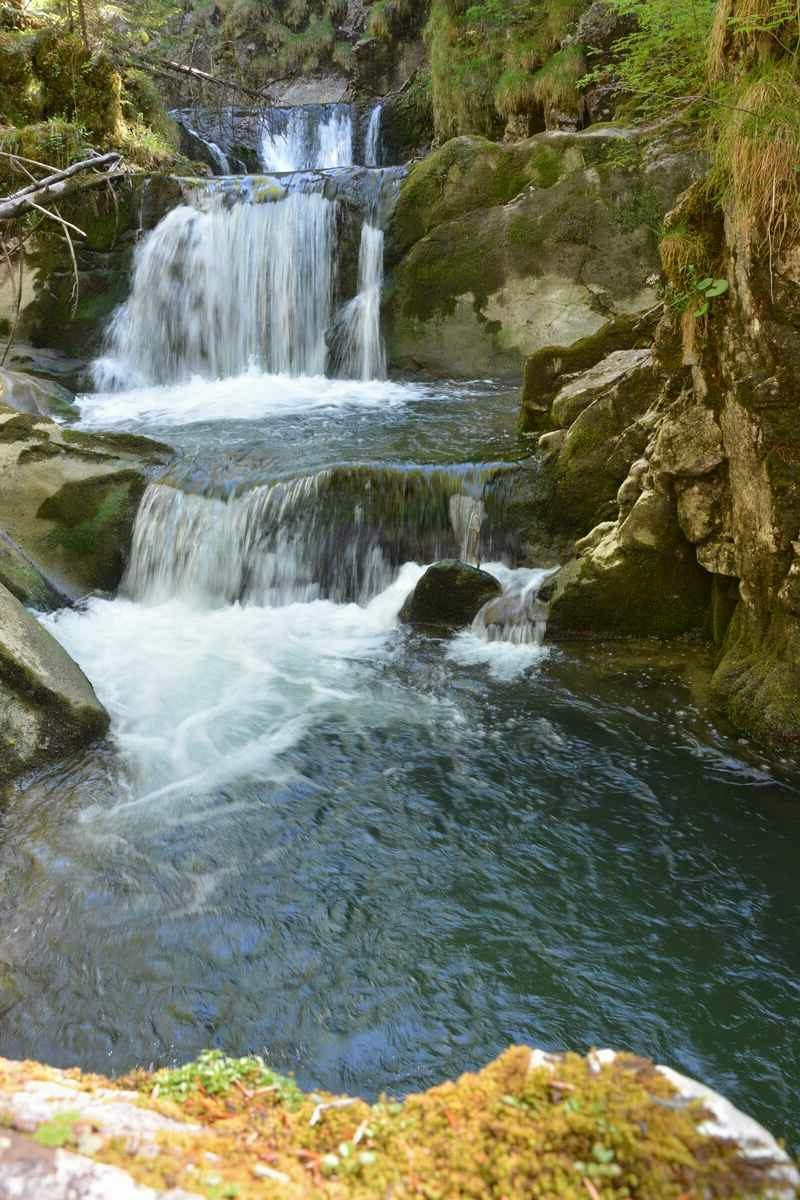 Wandern Tegernsee Wasserfall:  Dieser Bereich am Rottachfall hat uns besonders beeindruckt 