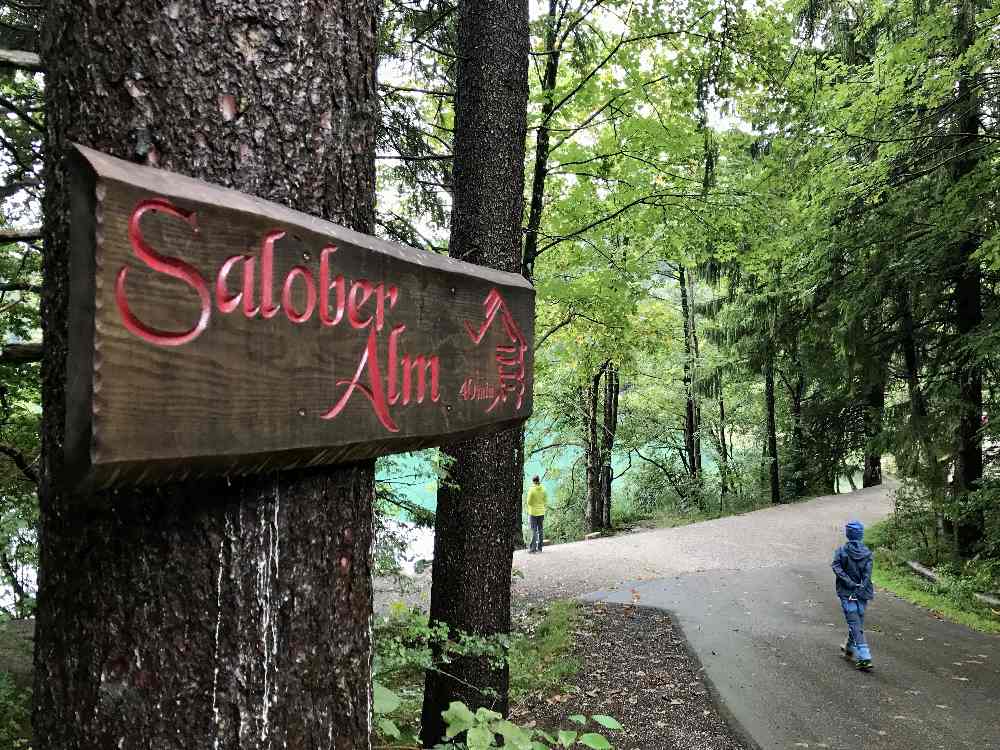 Am Alatsee entlang zur Salober Alm wandern mit Kindern 