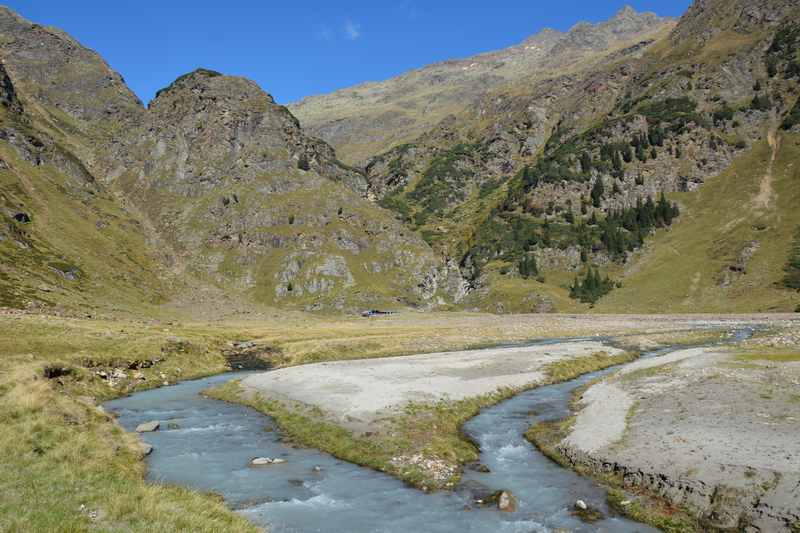 Tatsächlich: Ein Sandstrand am Aglsboden in Südtirol