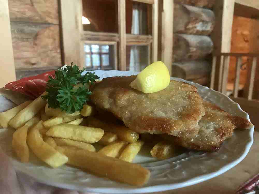 So schauen die Schnitzel auf der Kolbensattelhütte aus 