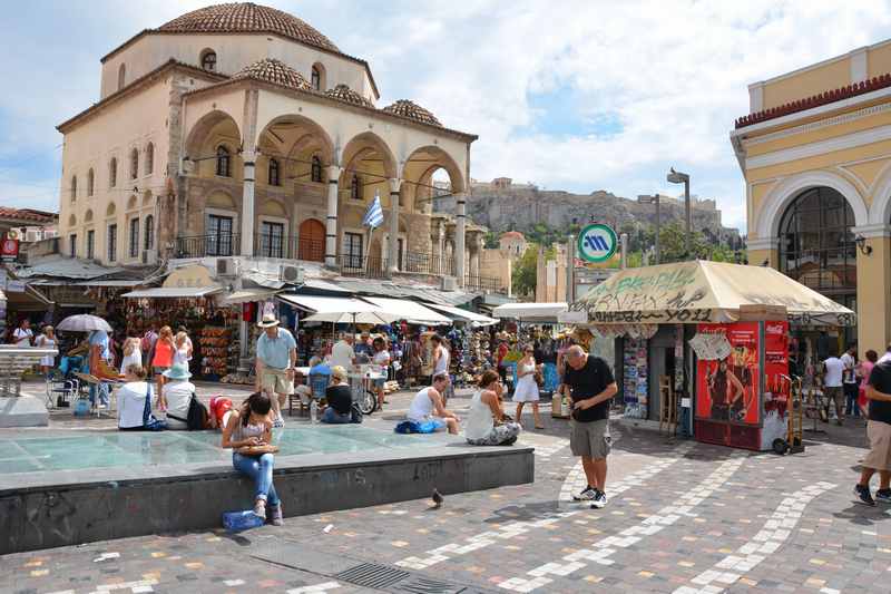 Sehenswürdigkeiten Athen - auf dem historischen Marktplatz pulsiert das Leben