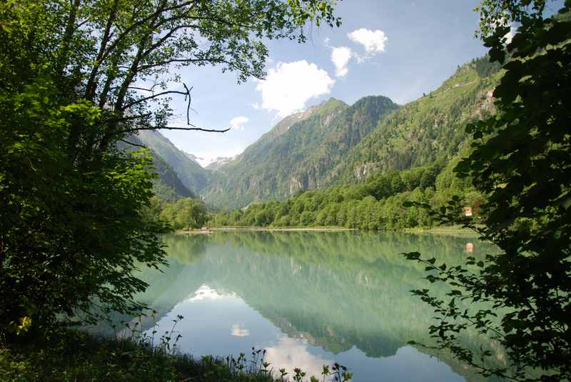 Am Ende der Sigmund Thun Klamm wandern zum Klamsee in Kaprun