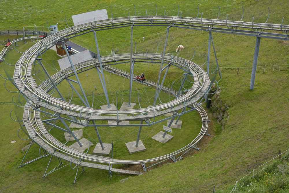 Osttirodler:  Der Kreisel am Ende der Sommerrodelbahn in Osttirol