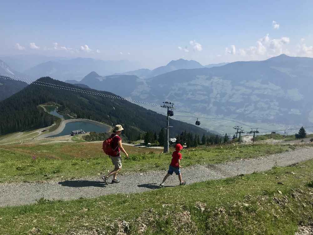 Am Spieljoch wandern mit Kindern - von der Bergstation zu den Speicherseen 