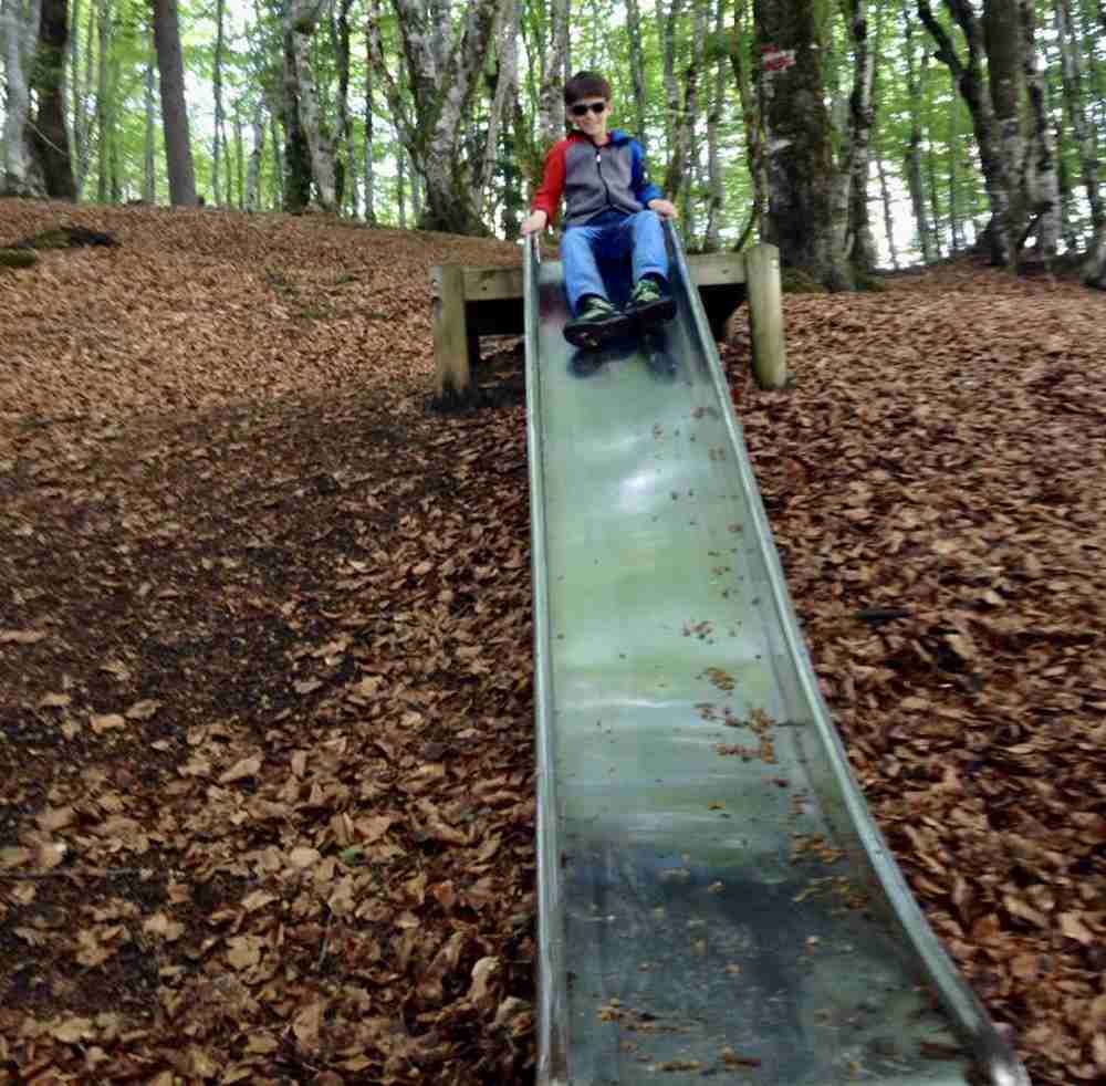 Es ist für die Kinder eine Art Spielplatz im Wald - mit Bewegung