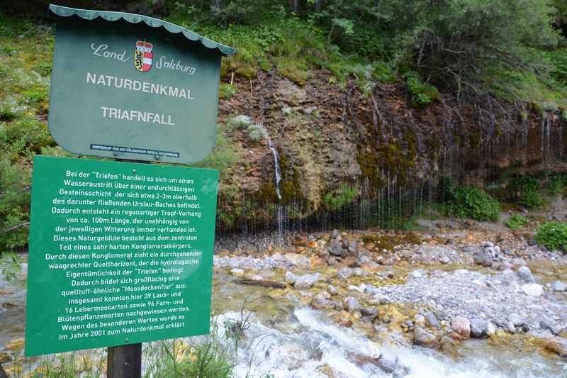 Das Naturdenkmal Triafnfall am Hochkönig - leicht zu erreichen beim wandern mit Kinderwagen