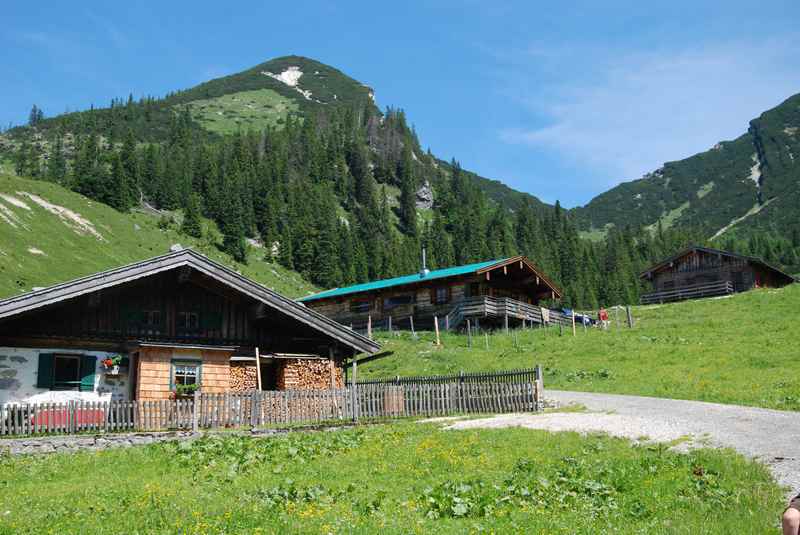 Bei Unken im Heutal wandern mit Kinderwagen zur Hochalm, Chiemgauer Alpen