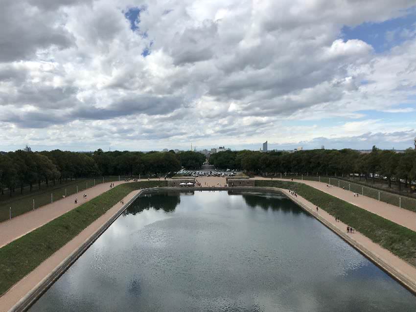 Unser Ausblick von oben beim Besuch des Völkerschlachtdenkmal in Leipzig mit Kindern