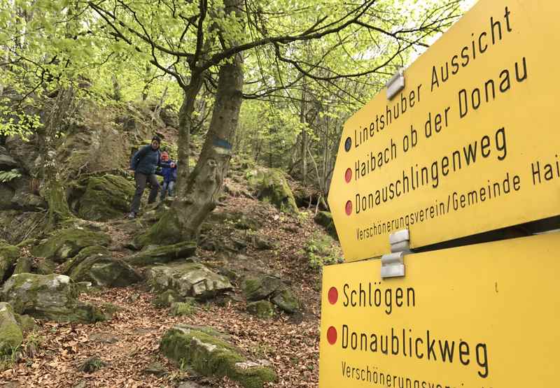 Über die Steine geht es hinunter an die Donau