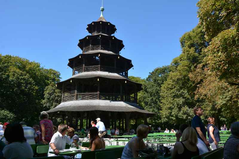 Chinesischer Turm -  eine der Sehenswürdigkeiten in München mit Kindern  