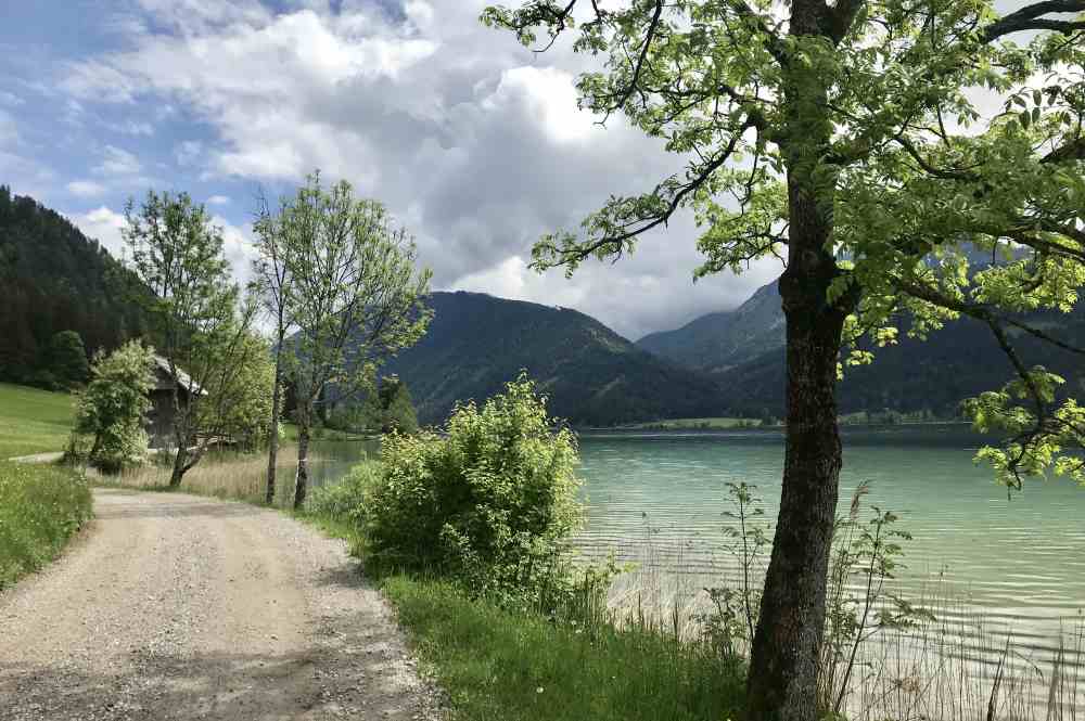 Das ist der breite Weg vom Parkplatz zum Ronacherfels