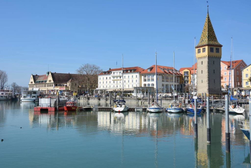 Schönes Ziel mit dem Fahrrad: Der Hafen in Lindau