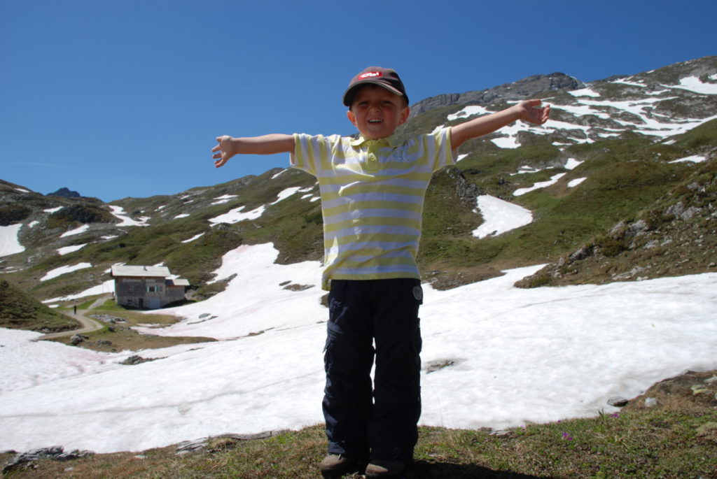 Juhu! Der höchste Punkt unserer Giglachsee Wanderung, es liegen noch Schneereste