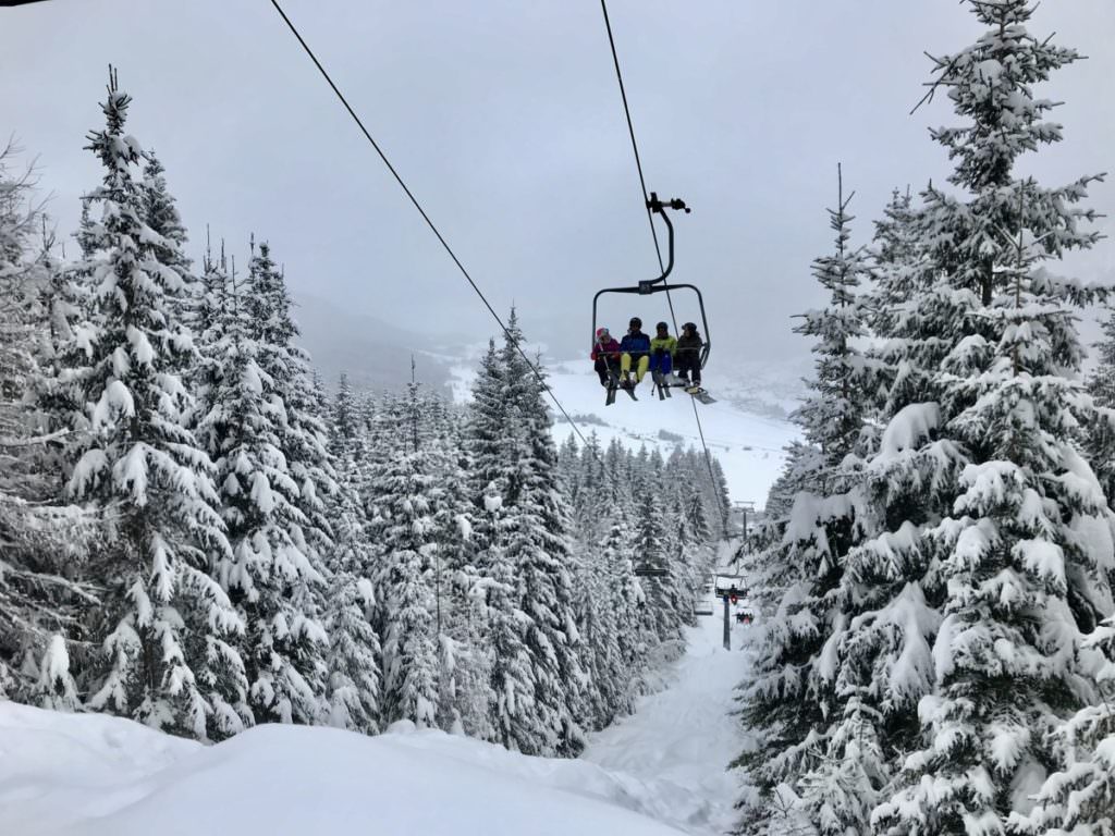 Skigebiet Weissensee bei Neuschnee