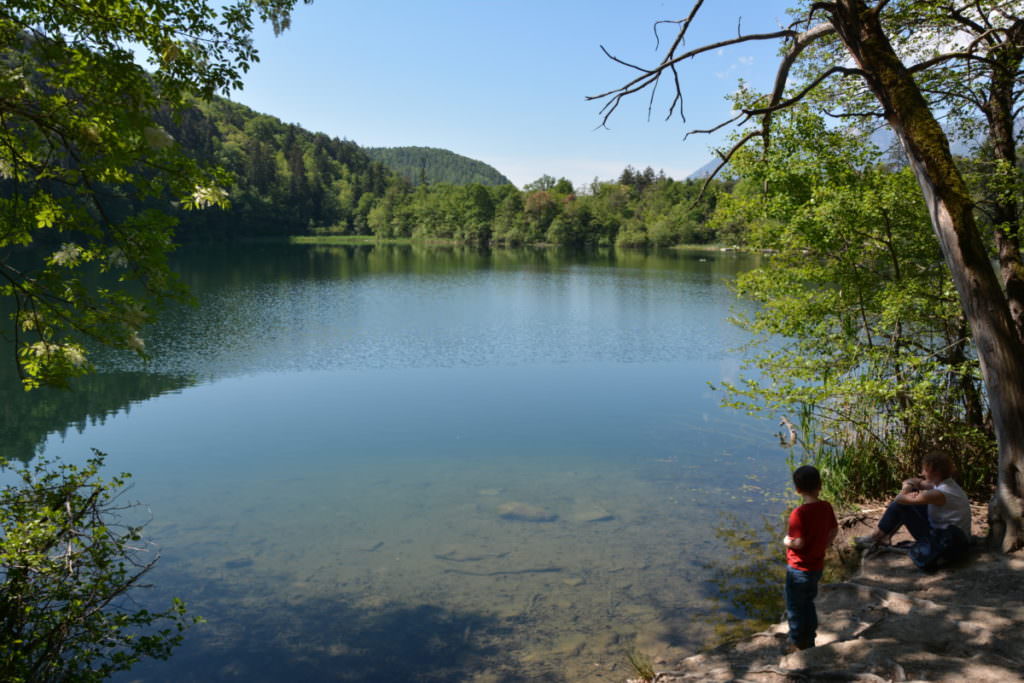 Montiggler See mit Kindern in Südtirol