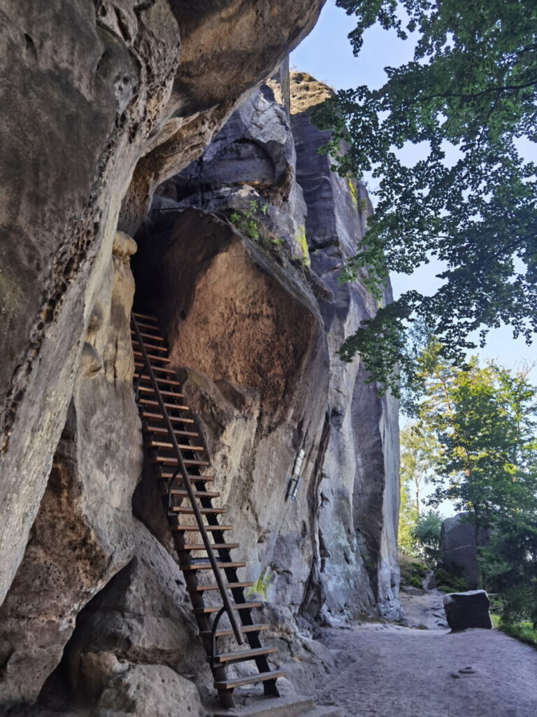 Das ist der Zustieg auf den Šaunštejn in der Böhmischen Schweiz