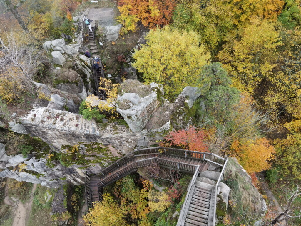 Burgruine Weißenstein von oben gesehen