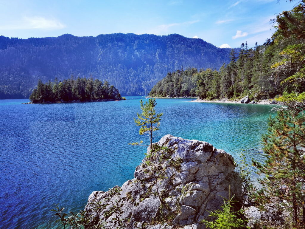 Am Eibsee wandern mit Kindern - und die Inseln sehen