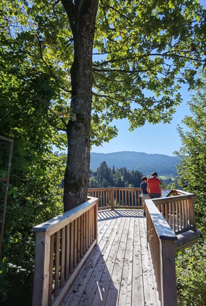 Ausflugsziel vom Familienhotel Brixental - der Rosenthemenweg (samt Aussichtsplafform auf die Burg Itter) zum Spielplatz