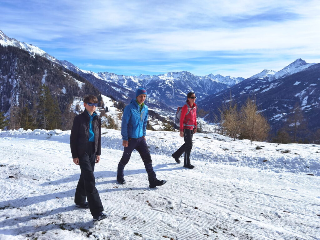 Vom Familienhotel Osttirol waren wir extrem aussichtsreich im Schnee winterwandern