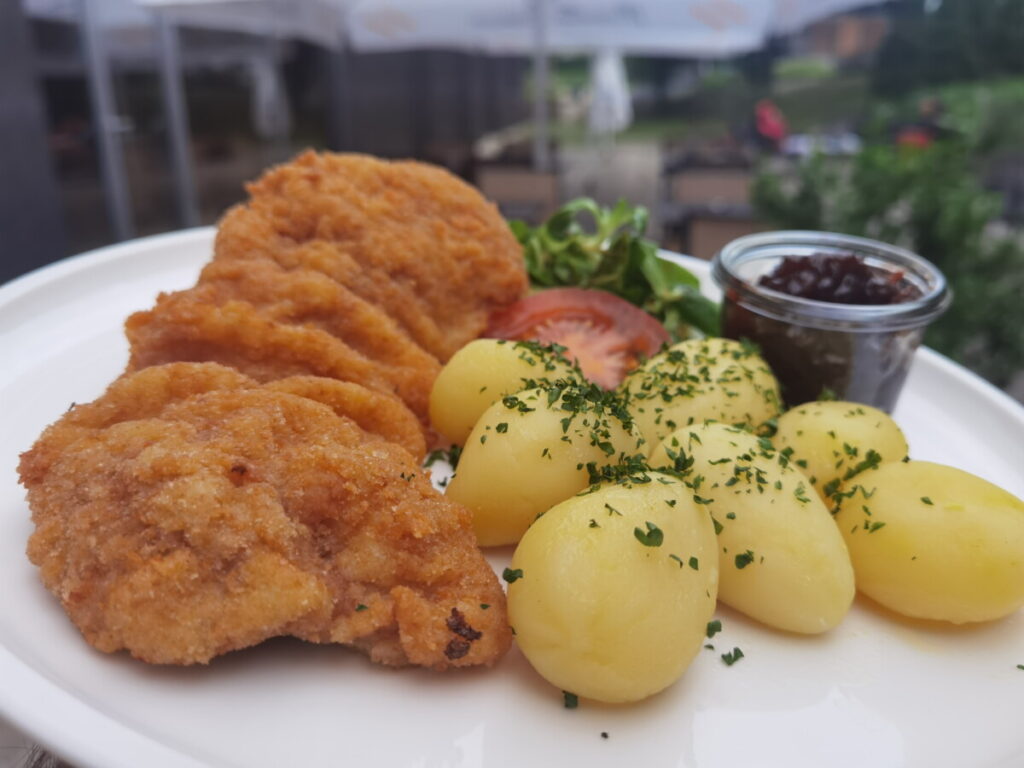 Das muß natürlich im Familienhotel Wien sein: Ein Wiener Schnitzel, war sehr gut!