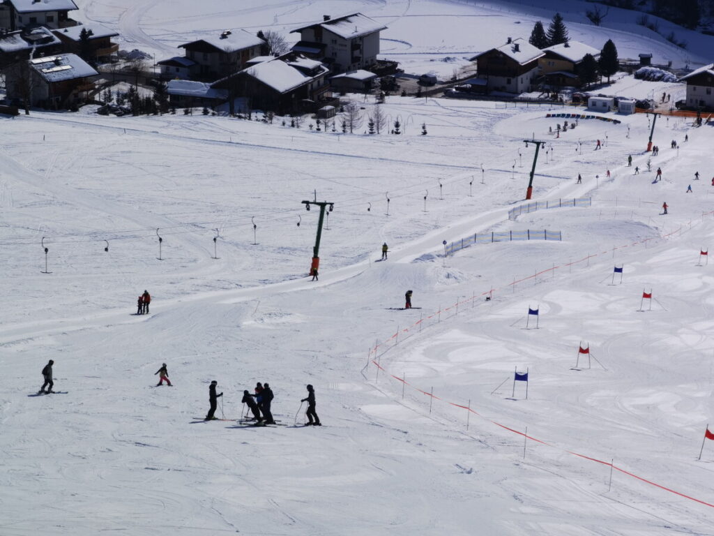 Das ist die sonnige Piste im Familienskigebiet Prägraten